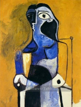 Pablo Picasso œuvres - Femme Sitting 1960 cubist Pablo Picasso